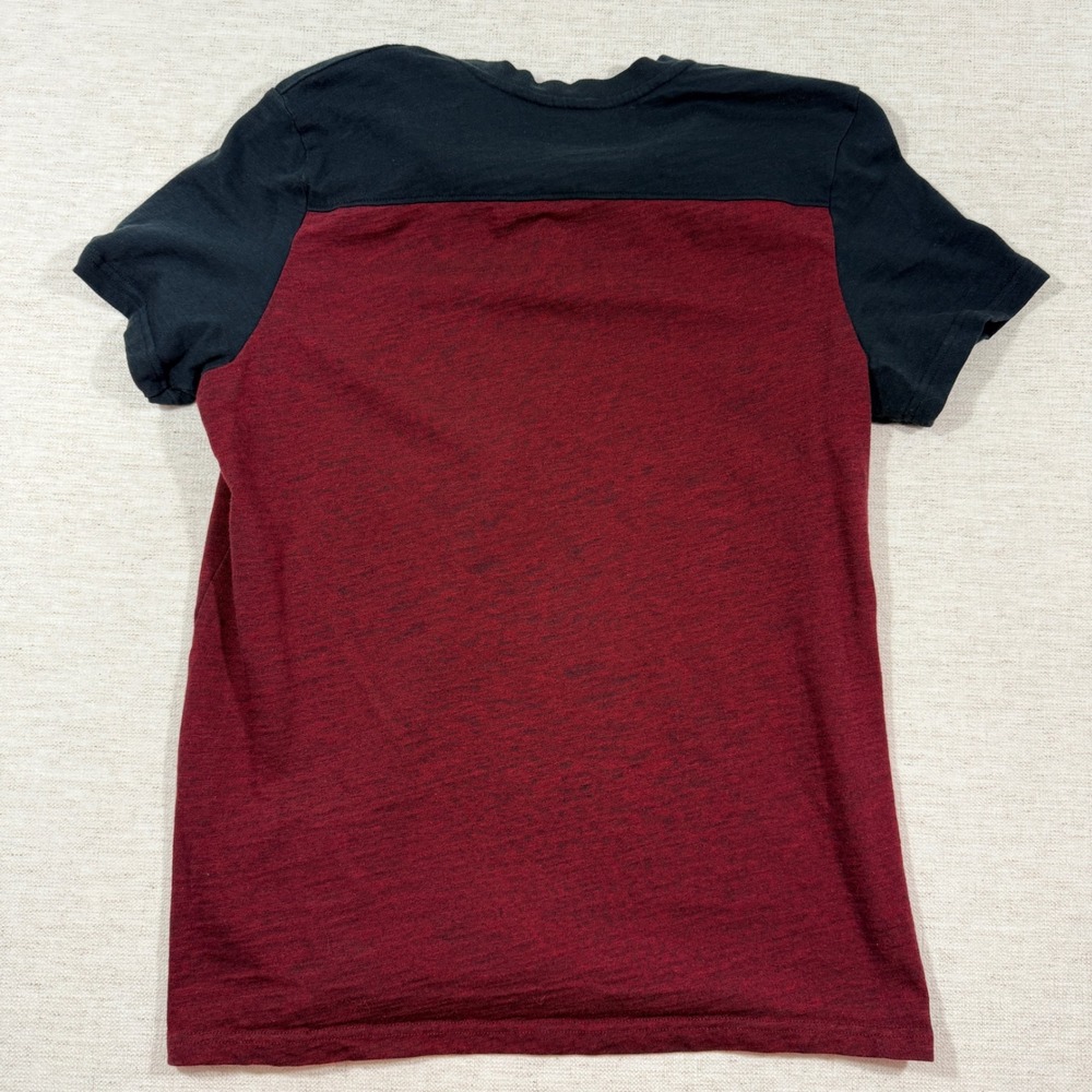 Rock & Republic Henley Shirt Mens Large Red Good Colorblock Short Sleeve Slub - Picture 4 of 6
